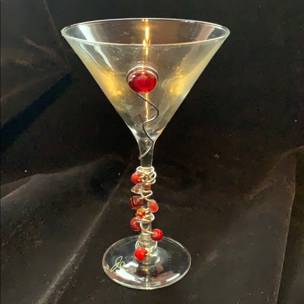 🍸Red Beaded Martini Glass🍸